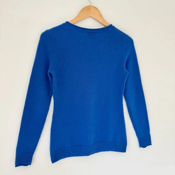 100% Cashmere Crewneck Sweater in Royal Blue by Talbots, Size XS, Like New - Picture 7 of 12